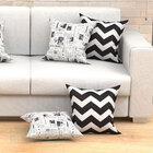 Capas De Almofadas Decorativas Preto Chevron Jornal Composê 4