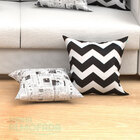 Capas De Almofadas Decorativas Preto Chevron Jornal Composê 4