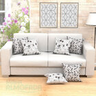 Capas De Almofadas Decorativas Preto Jornal Triângulo Composê