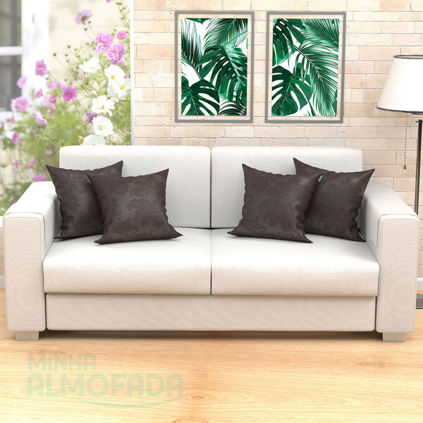 Capas De Almofadas Decorativas Tabaco Medalhão 45cm X 45cm Co