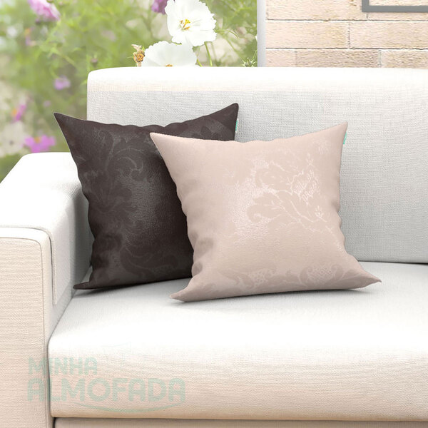 Capas De Almofadas Decorativas Tabaco Medalhão Composê 45cm X