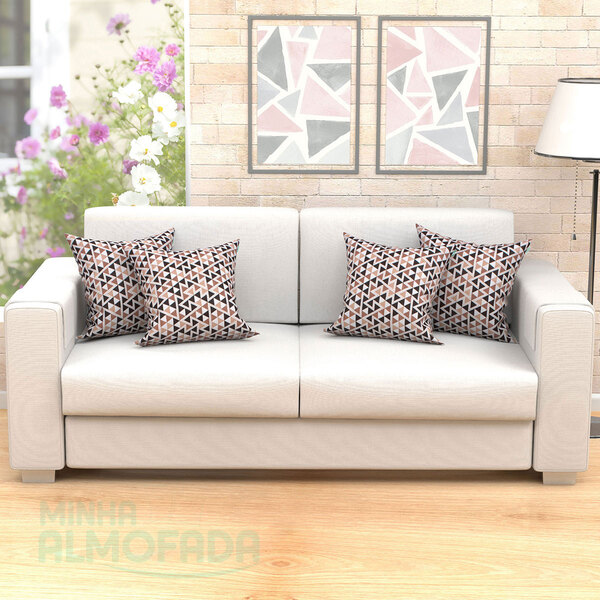 Capas De Almofadas Decorativas Tabaco Triângulo 45cm X 45cm C