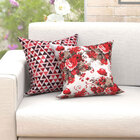 Capas De Almofadas Decorativas Vermelha Triângulo Floral Comp