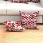 Capas De Almofadas Decorativas Vermelha Triângulo Floral Comp