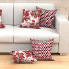 Capas De Almofadas Decorativas Vermelho Triângulo Floral Comp