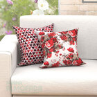 Capas De Almofadas Decorativas Vermelho Triângulo Floral Comp