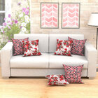 Capas De Almofadas Decorativas Vermelho Triângulo Floral Comp