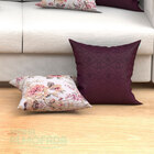 Capas De Almofadas Decorativas Vinho Floral 45cm X 45cm Com Z