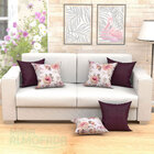 Capas De Almofadas Decorativas Vinho Floral 45cm X 45cm Com Z