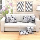 Capas De Almofadas Estampada Cinza 6 Unidades 45cm X 45cm Com