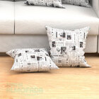 Capas De Almofadas Estampada Jornal 45cm X 45cm 2 Unidades Ja