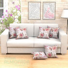 Capas De Almofadas Floral Bege Jacquard 45cm X 45cm 2 Peças