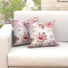 Capas De Almofadas Floral Bege Jacquard 45cm X 45cm 2 Peças