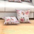 Capas De Almofadas Floral Bege Jacquard 45cm X 45cm 2 Peças