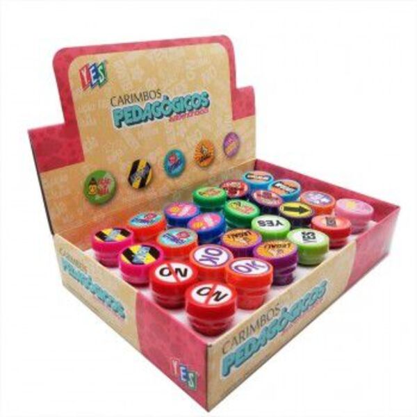 Carimbo Pedagógico Auto Entintado 1cx Com 24 Unidades Sortido