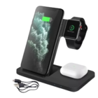 Carregador 3 Em 1 Sem Fio Usb 15w Cor Preto