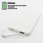 Carregador 5000mah Portatil Fino Slim Cabo Usb E Adaptador Li
