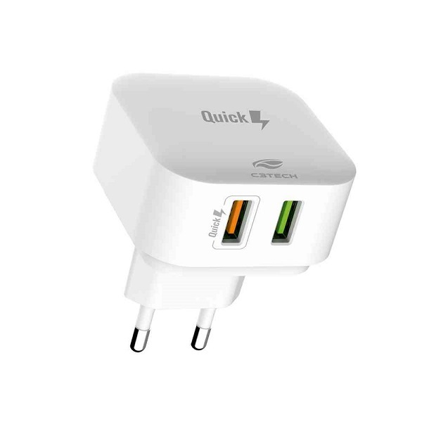 Carregador Ac/usb Universal Qc3.0 2 4a Uc-q230wh C3 Tech