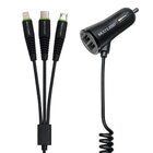 Carregador Automotivo 3 Em 1 Type C E Iphone E Micro Usb Com