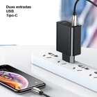 Carregador Celular Parede Dual Usb + C Turbo Portátil Tomada