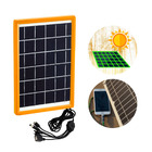Carregador Com Painel Solar Portátil 6w Cabo Com Usb 5 Em 1