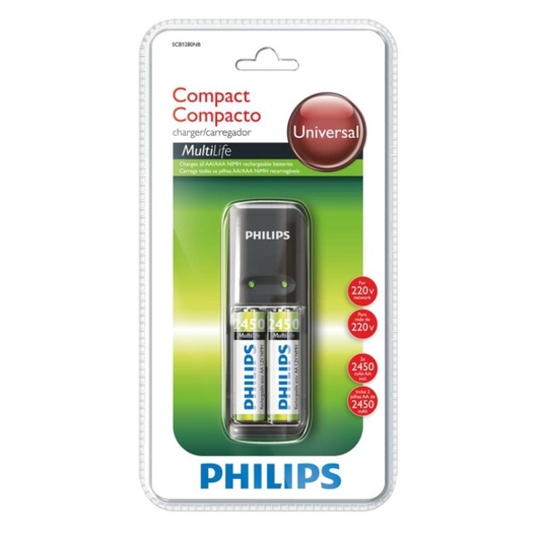 Carregador De Pilhas Aa E Aaa Com 2 Pilhas Aa De 2450 Mah - 2