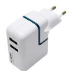 Carregador De Tomada 2.1a Com 2 Usb E Adaptador Veicular Comt