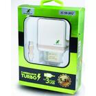 Carregador De Tomada Turbo 5.1a C/ 3 Usb E Cabo Micro Usb