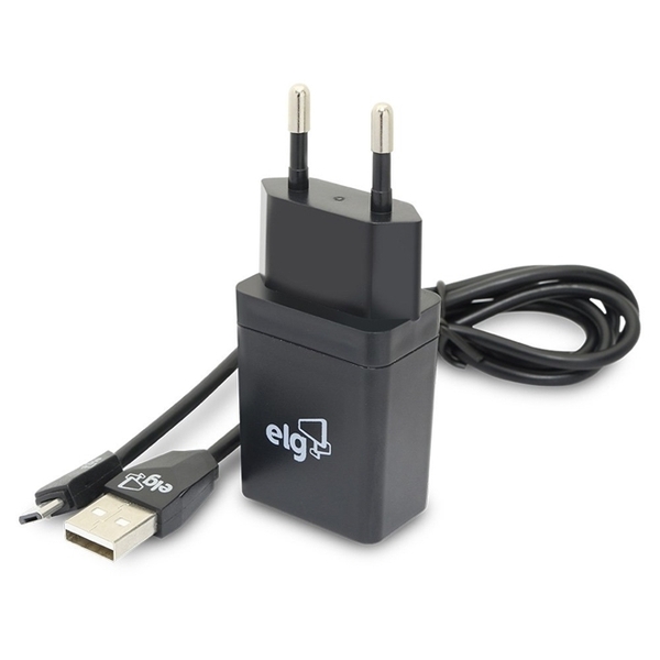 Carregador De Tomada Universal 1 Saída Usb Com Cabo Micro Usb