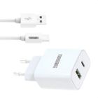 Carregador Duplo Carga Rápida 5v 3a Para Dispositivos Tipo C