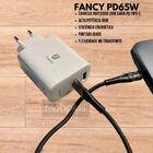 Carregador Gan Super Turbo 65w C/ 1 Usb Qc3-18w + Tipo-c Pd