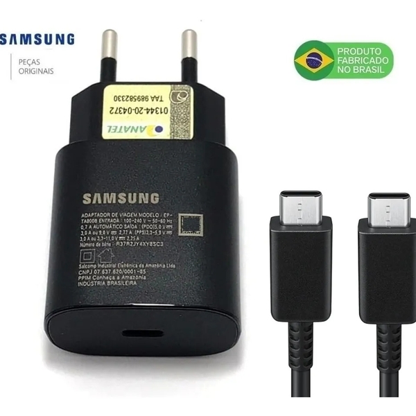 Carregador Original Samsung 25w Fast Turbo S21 S22 Note10 20