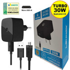 Carregador Para Celular Turbo Power 30w 4.0a Micro Usb V8 Le-