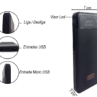 Carregador Portátil Power Bank 10000mah Com Visor Digital 2 E