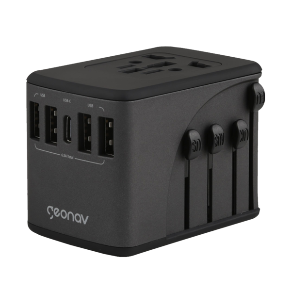 Carregador Universal Adaptadores De Viagem 4 Usb + 1 Usb-c Ge