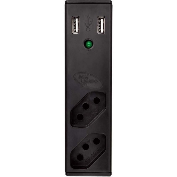 Carregador Usb 2 1a + Filtro Bem Ligado Fl-usb21gbk Preto C3