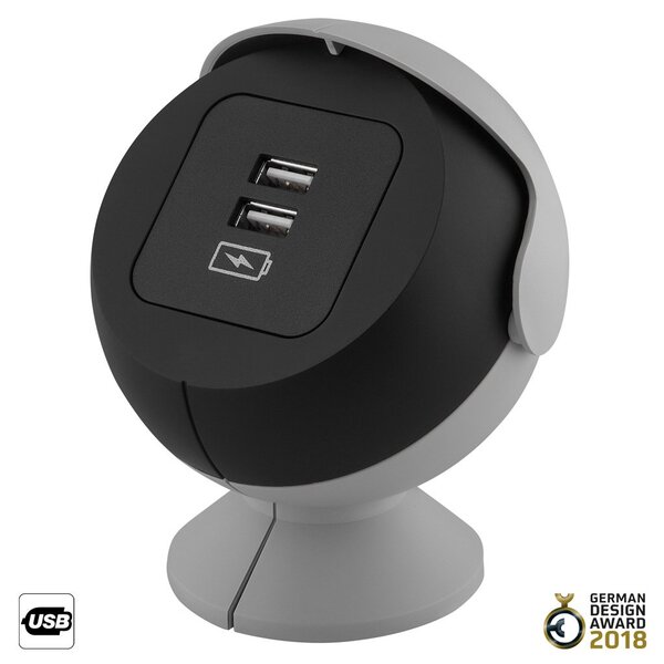 Carregador Usb 4.2a 15w Com Extensão Pearl Cinza