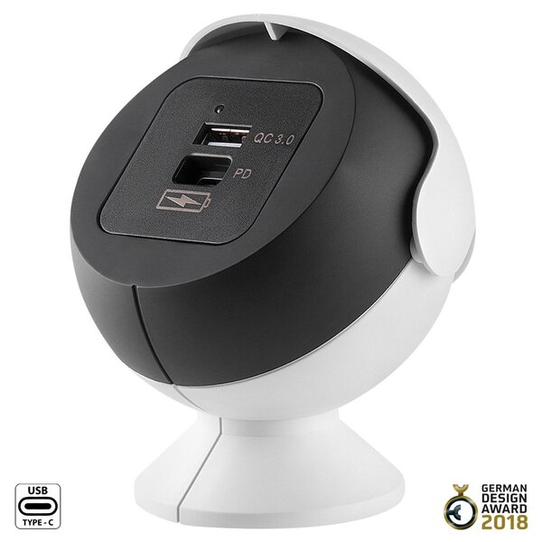 Carregador Usba + Usbc 3.0a 15w Com Extensão Pearl Branco