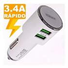 Carregador Veicular Carga Rápida 2 Usb + Cabo Tipo C Kaidi Kd