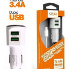 Carregador Veicular Carga Rápida 2 Usb + Cabo Tipo C Kaidi Kd