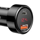 Carregador Veicular Dual Usb + Usb-c Display Digital Baseus M