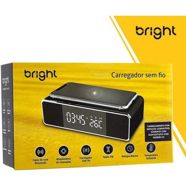 Carregadores Bright Sem Fio Por Indução Radio Relogio Bluetoo