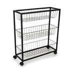 Carrinho 3 Andares Com Rodinhas Frame Preto Multiuso Forma