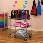 Carrinho Aço 3 Prateleiras Chá Cromada Aramada