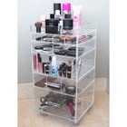 Carrinho Acrílico Organizador De Maquiagem 5 Gavetas E Bandej