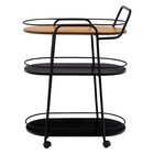 Carrinho Adega Bar Aurora Drinks Aparador Decorativo Preto/am