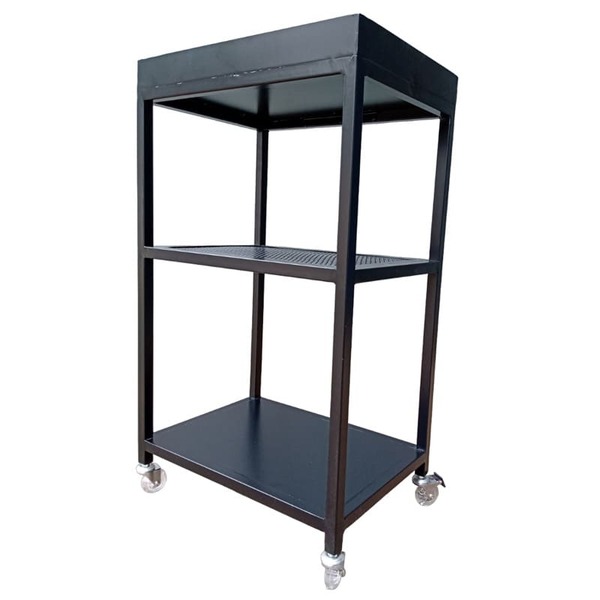 Carrinho Aparador De Ferro Estilo Industrial Preto Eletrostát