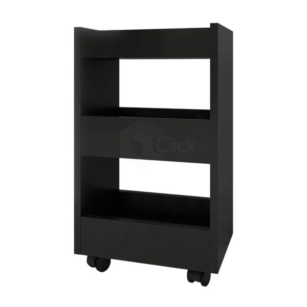 Carrinho Auxiliar Banheiro Toalheiro Preto Maquiagem - Estilo