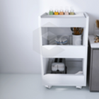 Carrinho Auxiliar Branco Com 2 Bandejas Para Manicure Para Es