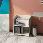 Carrinho Auxiliar De Escritório Branco Para Impressora Com Ro